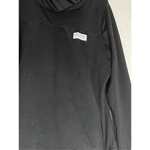 PINK Victorias Secret Shirt  L  Adult Black Pullover Cowl Neck Pockets - Picture 2 of 4
